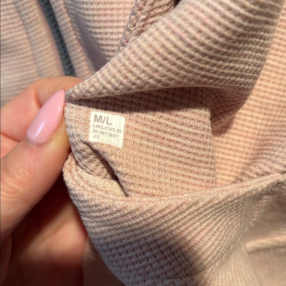 LULULEMON SCUBA OVERSIZED FULL ZIP HOODIE *WAFFLE HEATHERED MINK BERRY M/L NWT - Picture 12 of 12